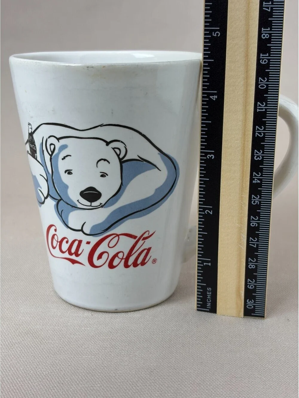 Vintage 2003 Coca Cola Polar Bear Coffee Mug Gibson Ceramic Latte Cup 4.75 in